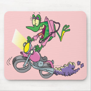 Biker-Chick-Frosch-Frosch-Tier-Cartoon Mousepad