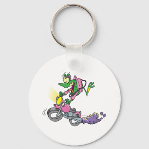 Biker-Chick-Frosch-Frosch-Tier-Cartoon Schlüsselanhänger