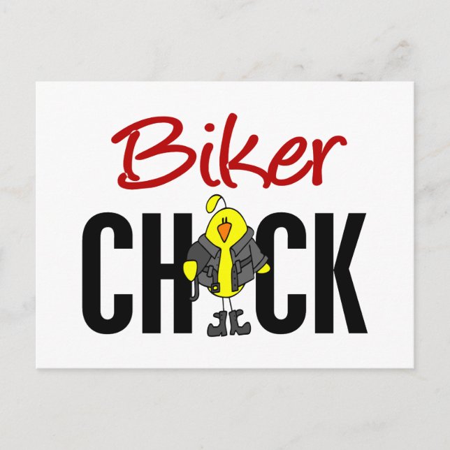 Biker Chick Postkarte (Vorderseite)