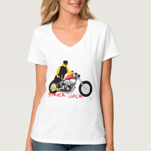 BIKER CHICK sitzt auf ihrem Motorrad T-Shirt