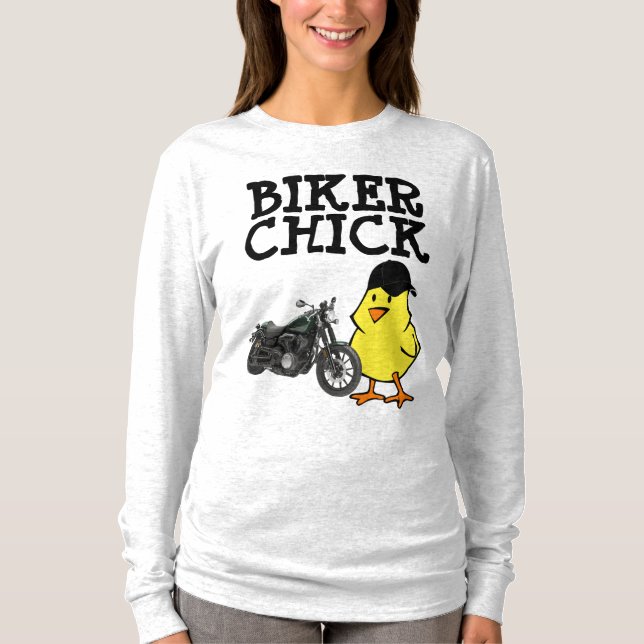 BIKER CHICK, T - Shirt für Motorräder (Vorderseite)
