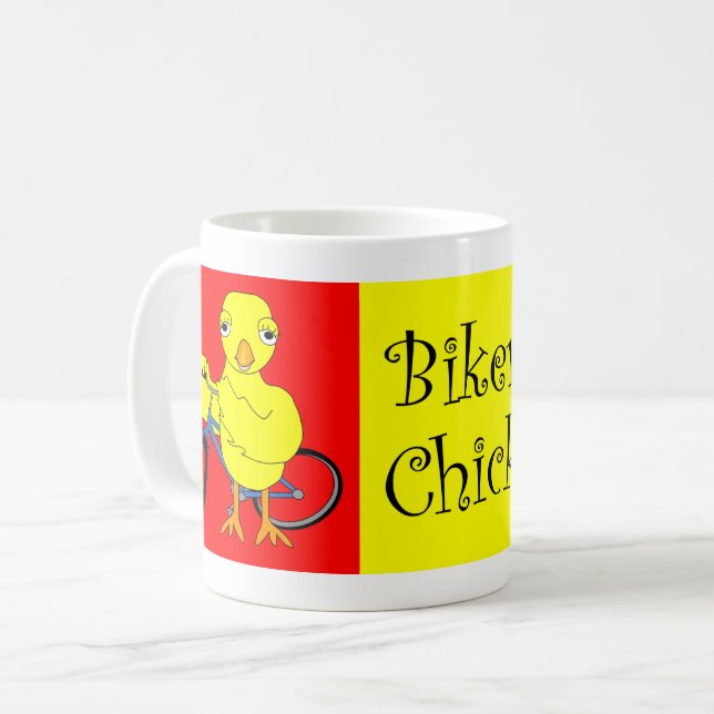 Biker Chick Text Kaffeetasse (Vorderseite Links)