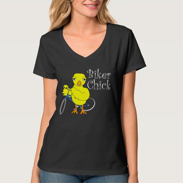 Biker Chick Text T-Shirt (Vorderseite)