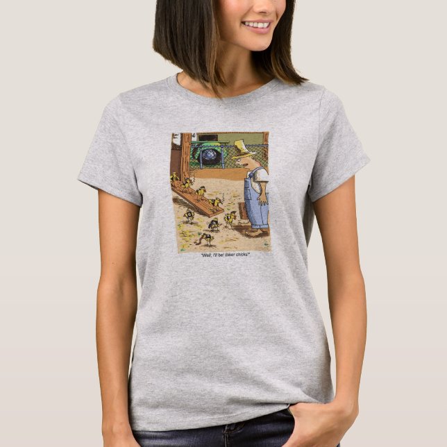Biker Chicks Frauen grauer T - Shirt (Vorderseite)