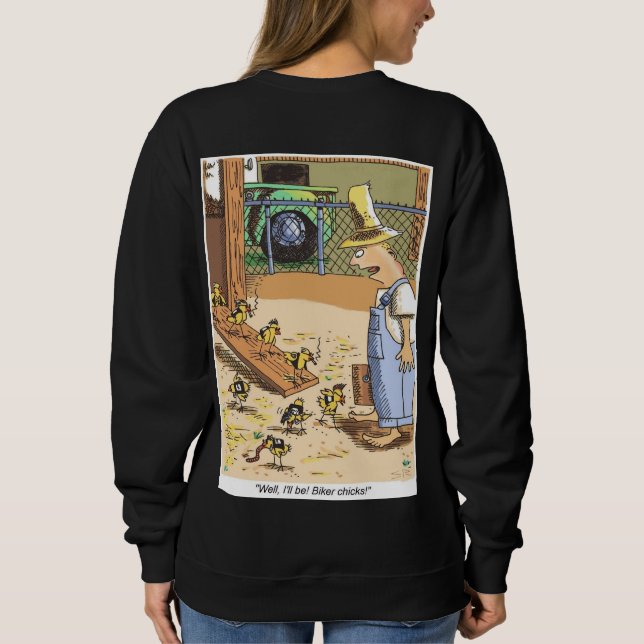 Biker Chicks Frauen schwarzes Sweatshirt zurück (Rückseite)
