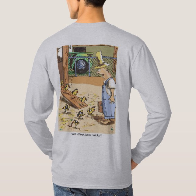 Biker Chicks graues, langärmeliges Shirt hinten (Rückseite)