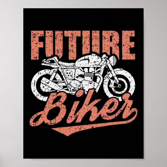 Biker Clic Motorrad Cool Motorradfahrer Poster (Vorne)