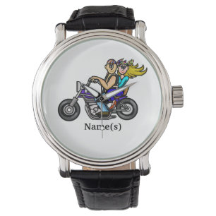 Biker Couple Watch Anpassen mit Namen! Armbanduhr