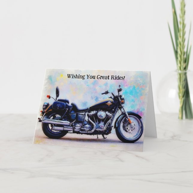 Biker Dream Motorrad Vintage Art Geburtstag Karte (Vorderseite)