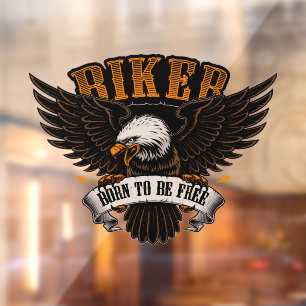 Biker Eagle Born To Be Free Motorradladen Fensteraufkleber