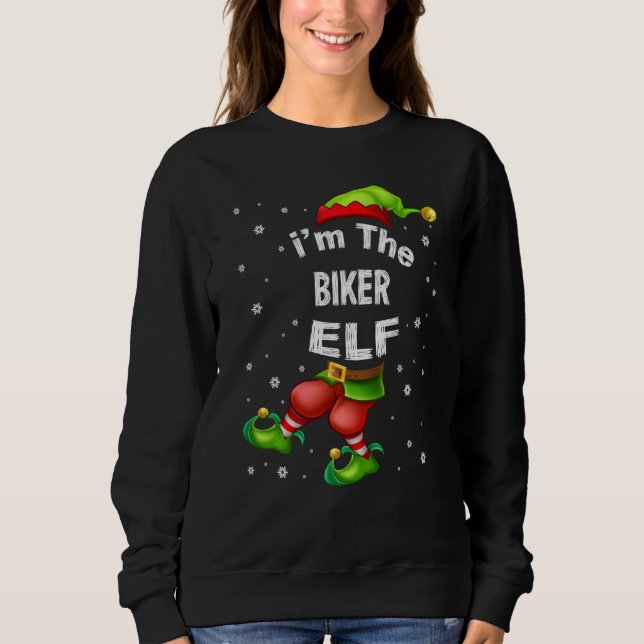 Biker Elf Matching Familiengruppe Weihnachten Paja Sweatshirt (Vorderseite)
