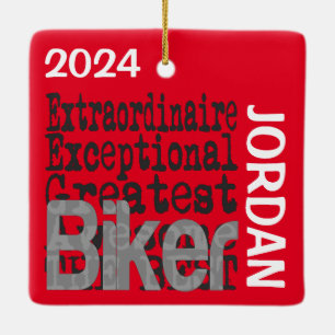 Biker Extraordinaire CUSTOM Keramikornament