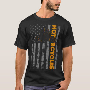 Biker Flag Patriotic American USA Motorrad T-Shirt