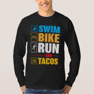 Biker für Herren Frauen schwimmen Radrennen & Taco T-Shirt