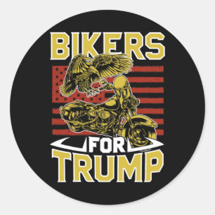 Biker Für Pro Trump Regel Motorradfahrer  Runder Aufkleber