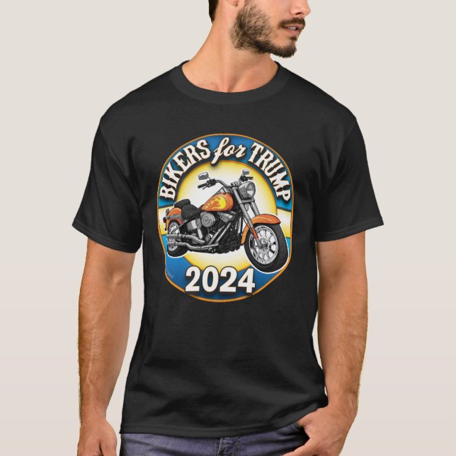 Biker für Trump 2024 - Patriotisches Radfahren T-Shirt (Vorderseite)