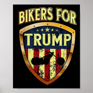 Biker für Trump lustiges Biker-Geschenk Biker für  Poster