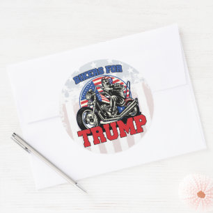 Biker für TRUMP Patriotic Präsident Motorrad Runder Aufkleber