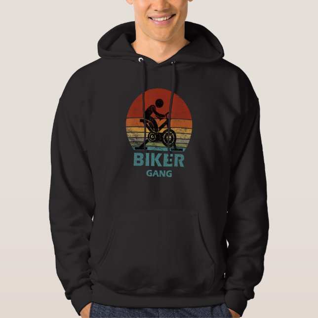 Biker Gang  Spin Saying Gym Workout Spinning Class Hoodie (Vorderseite)
