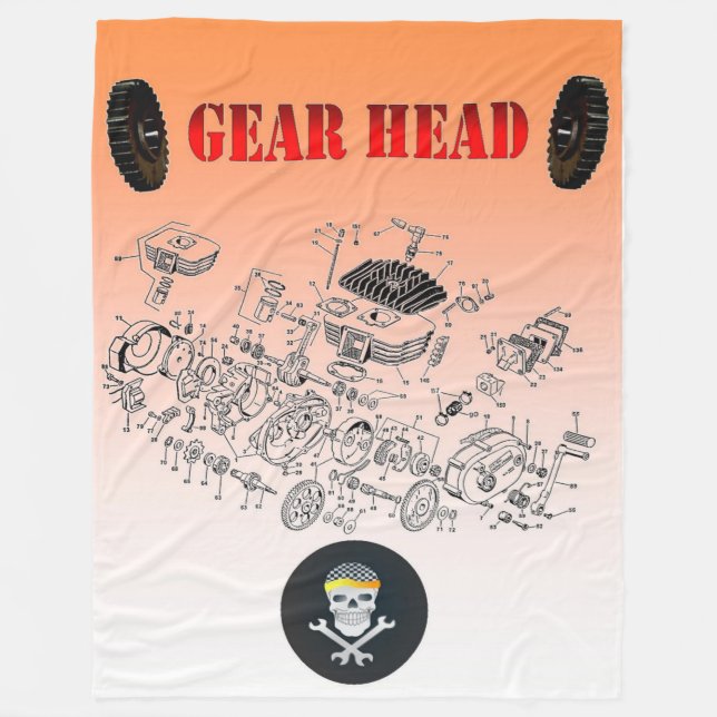 BIKER GEAR HEAD FLEECEDECKE (Vorderseite)