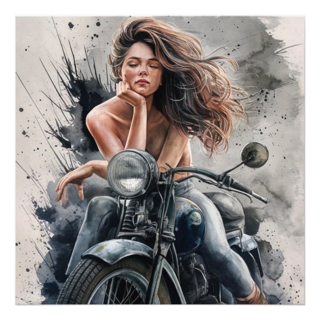 Biker Girl Fotodruck (Vorne)