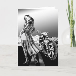 Biker Girl Karte