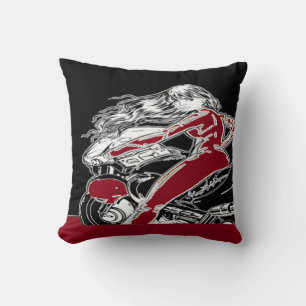Biker Girl Pillow Kissen