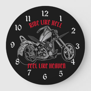 Biker Heaven Große Wanduhr