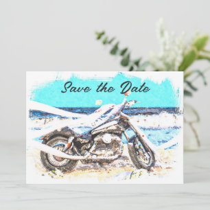 Biker Hochzeit Save The Date Karte