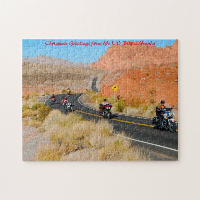 Biker in Nevada.Weihnachten Grüße Puzzle (Horizontal)