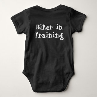 Biker in training baby strampler