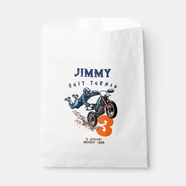 Biker Kid Dirt Stunt Bike Geburtstag Geschenktütchen (Vorderseite)