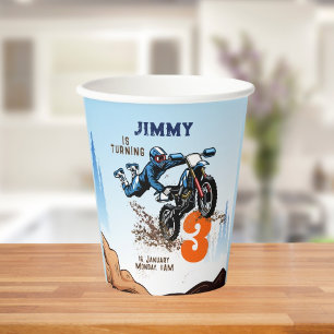Biker Kid Dirt Stunt Bike Geburtstag Pappbecher