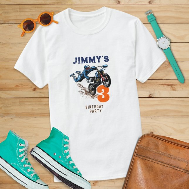 Biker Kid Dirt Stunt Bike Geburtstag T-Shirt (Von Creator hochgeladen)