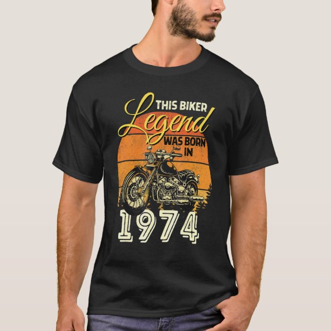 Biker Legende Männer Motorrad-Legende war Geboren T-Shirt (Vorderseite)