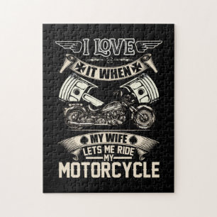 Biker Life USA Herren Ich liebe es, wenn meine Fra Puzzle
