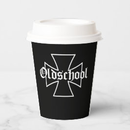 Biker Motorrad Eisernes Kreuz Oldschool Chopper Pappbecher