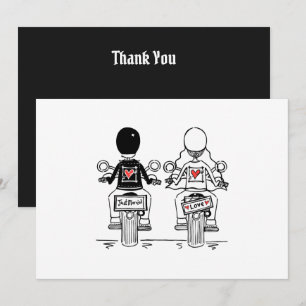 Biker-Motorrad-Hochzeit  Dankeskarte