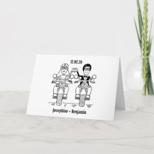 Biker-Motorrad-Hochzeit Karte