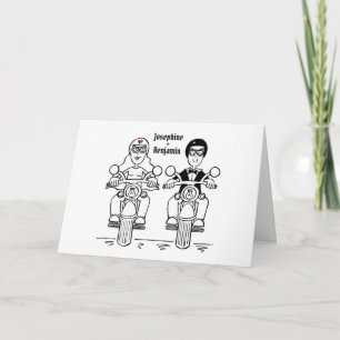 Biker-Motorrad-Hochzeit Karte