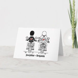 Biker-Motorrad-Hochzeit Karte