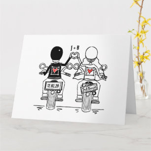 Biker-Motorrad-Hochzeit Karte