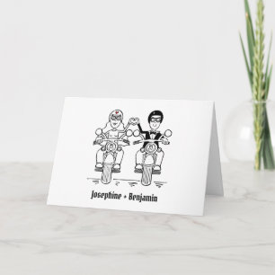 Biker-Motorrad-Hochzeit Karte
