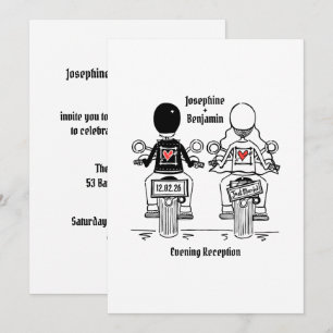 Biker-Motorrad-Hochzeitsabendempfang Einladung