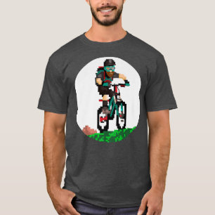 Biker Mountainbiker Pixel Art Retro Gaming Style 2 T-Shirt