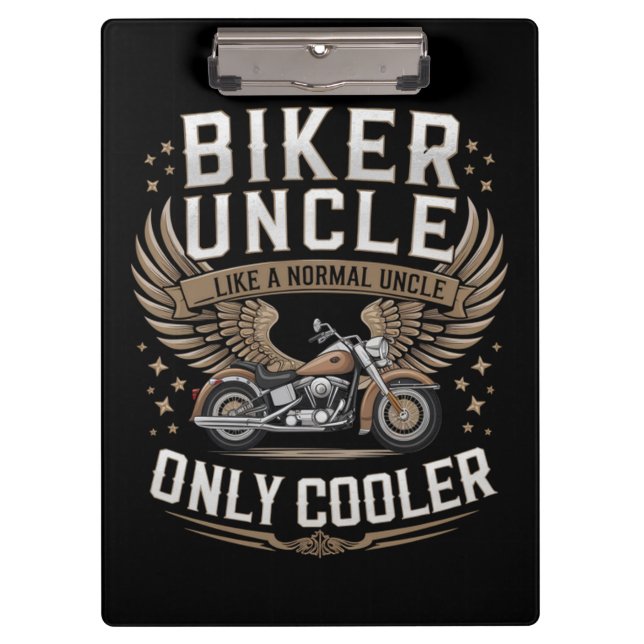 Biker Onkel Motorrad Vatertag Klemmbrett (Vorderseite)