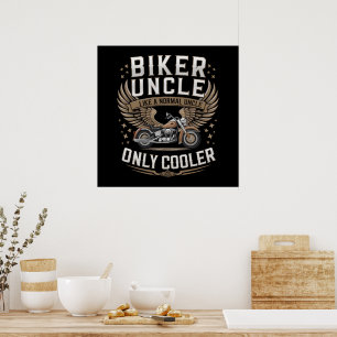 Biker Onkel Motorrad Vatertag Poster
