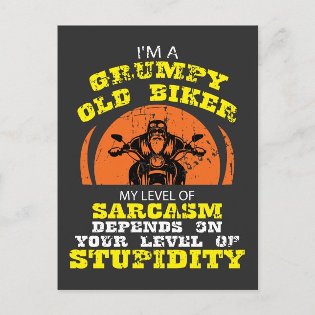 Biker Opa Geschenk für Grumpy Old Biker Postkarte (Vorderseite)