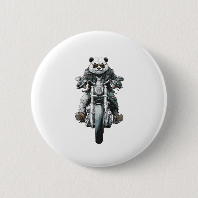 Biker Panda Button (Vorderseite)