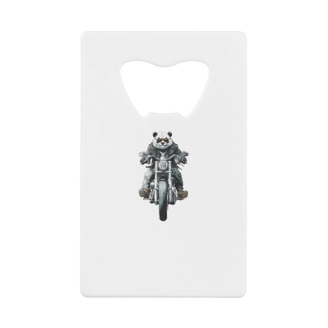 Biker Panda Geldbeutel Flaschenöffner (Vorderseite)